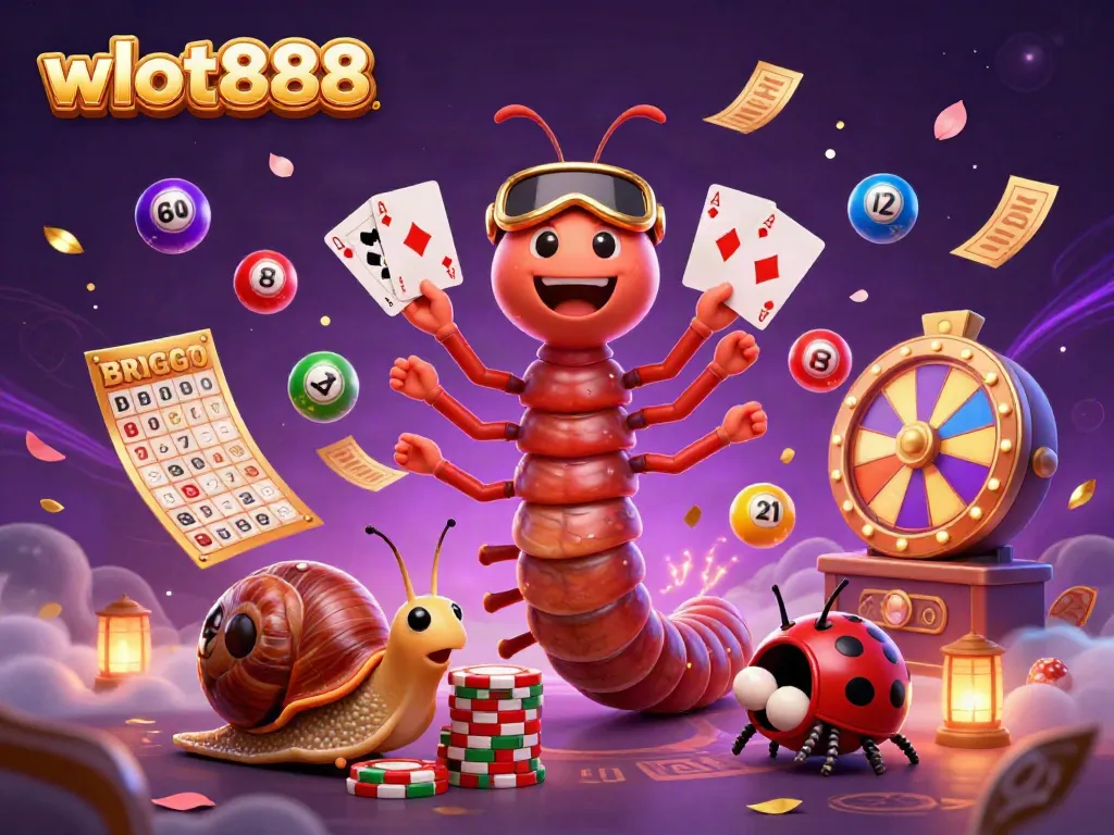 Gambarkan momen menang wslot888 dengan dealer kartun dan simbol kasino yang meriah.