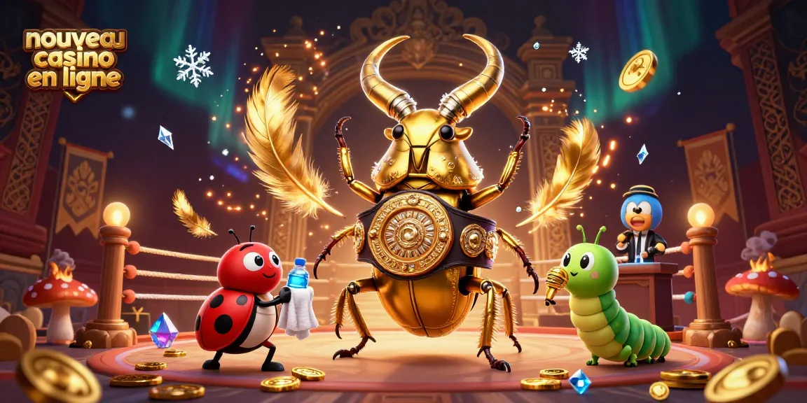 Découvrez le nouveau casino en ligne avec une scène dynamique réunissant des personnages colorés et des éléments de jeu captivants.