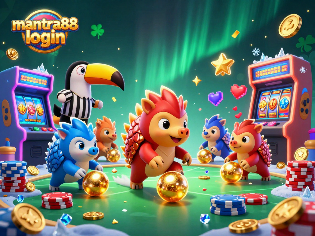Experience mantra88 login as rival pangolins engage in dynamic casino gaming, blending excitement with visual flair.