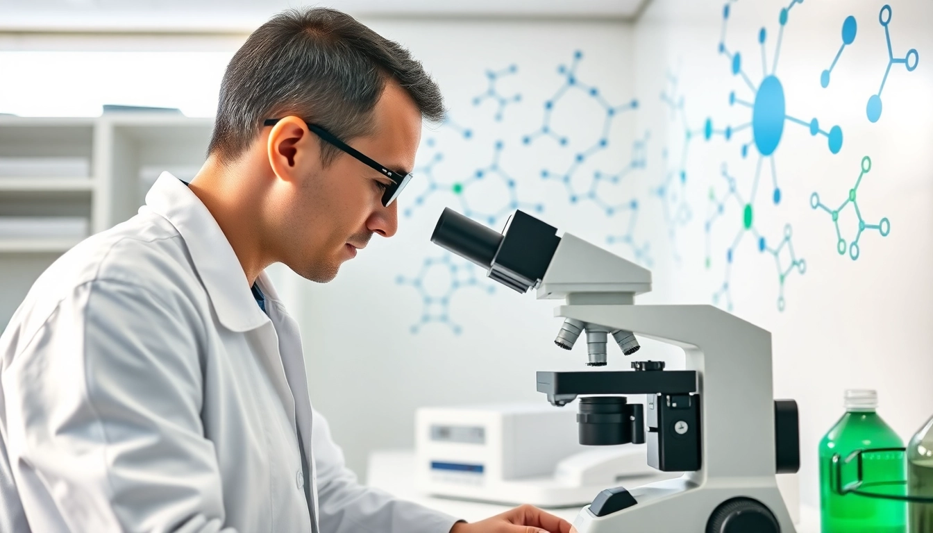 Researching dihexa peptide buy in a professional lab with a scientist focused on molecular analysis.