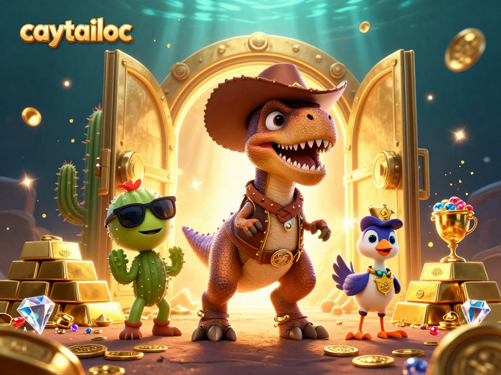 Play the caytailoc slot machine with a thrilling dinosaur and treasure theme!