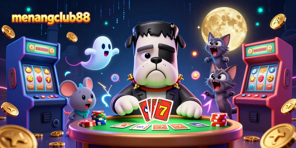 Experience thrilling card games with menangclub88 featuring vibrant characters and colorful casino elements.