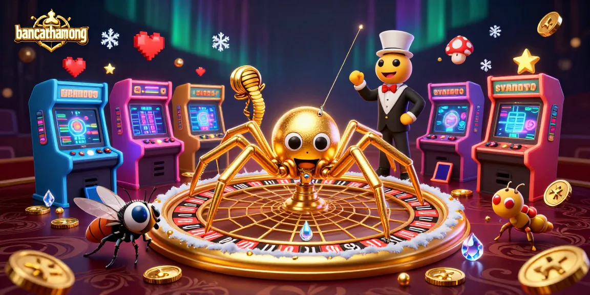 Experience thrilling bets at bancathanrong with a golden spider roulette and centipede dealer in this vibrant 3D casino scene.