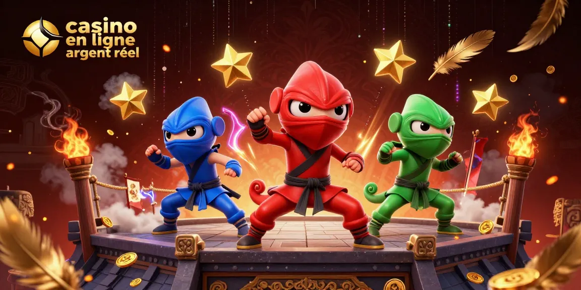 Vibrez avec l'énergie du casino en ligne argent réel dans cette scène dynamique de chameleons ninja.