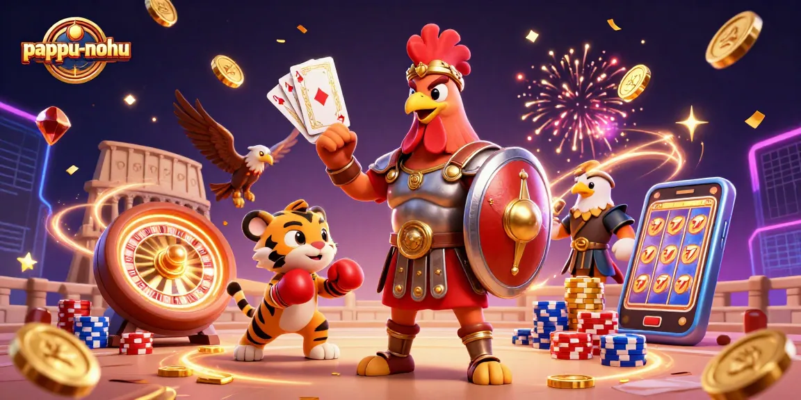 Experience dynamic gameplay at pappu-nohu with action-packed scenes and vibrant casino elements.
