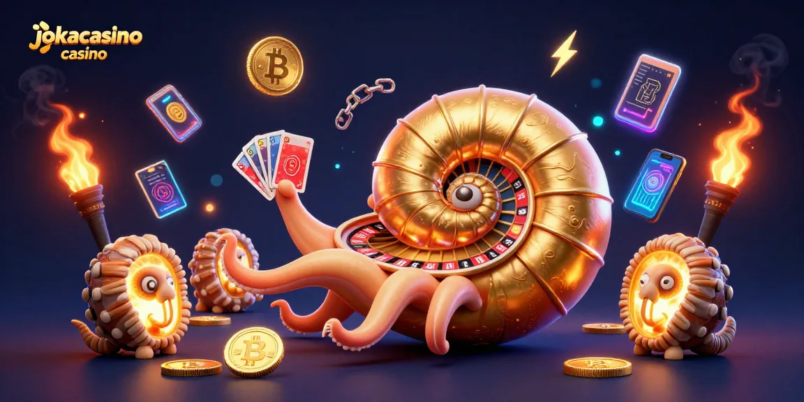 Engage in thrilling gameplay at jokacasino casino with animated nautilus, coins, and glowing elements.