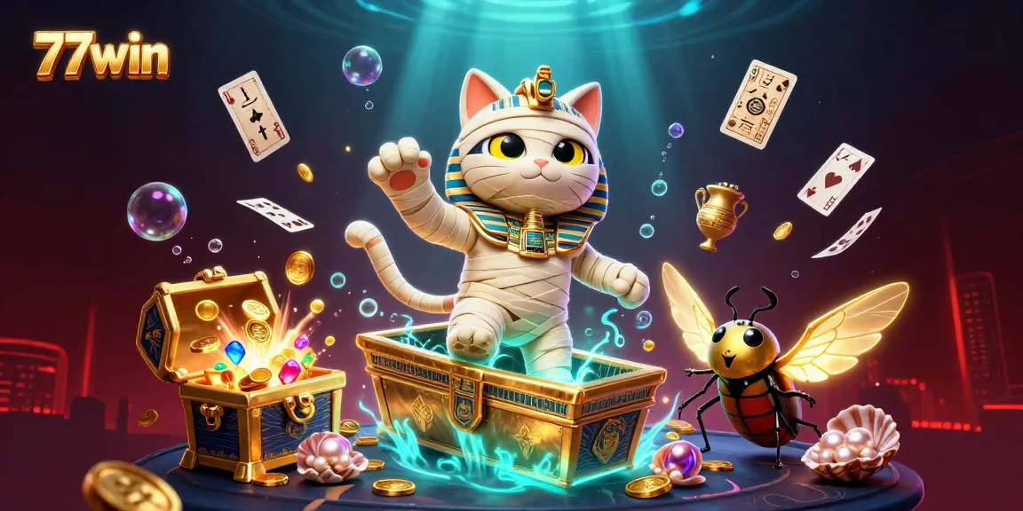 Win big at 77win with an exciting 3D casino adventure featuring unique characters and vibrant elements.