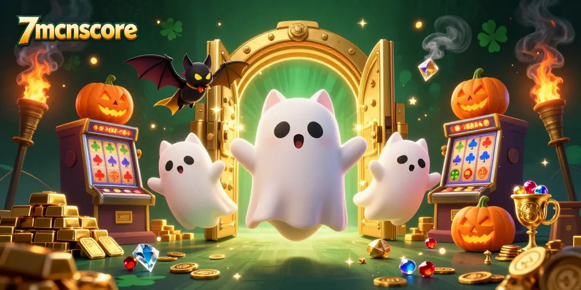 Engage in thrilling gameplay with 7mcnscore's haunted casino featuring ghost cat companions.