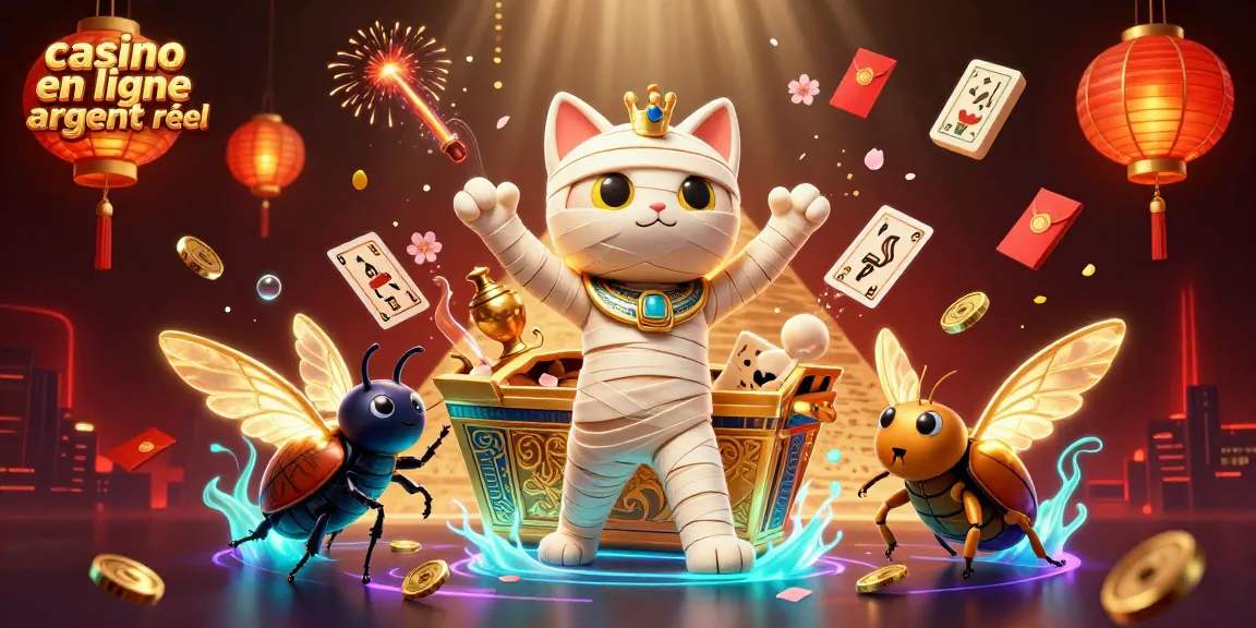 Explorez les jeux de casino en ligne argent réel avec cette illustration dynamique mettant en avant des personnages colorés et des éléments engageants.