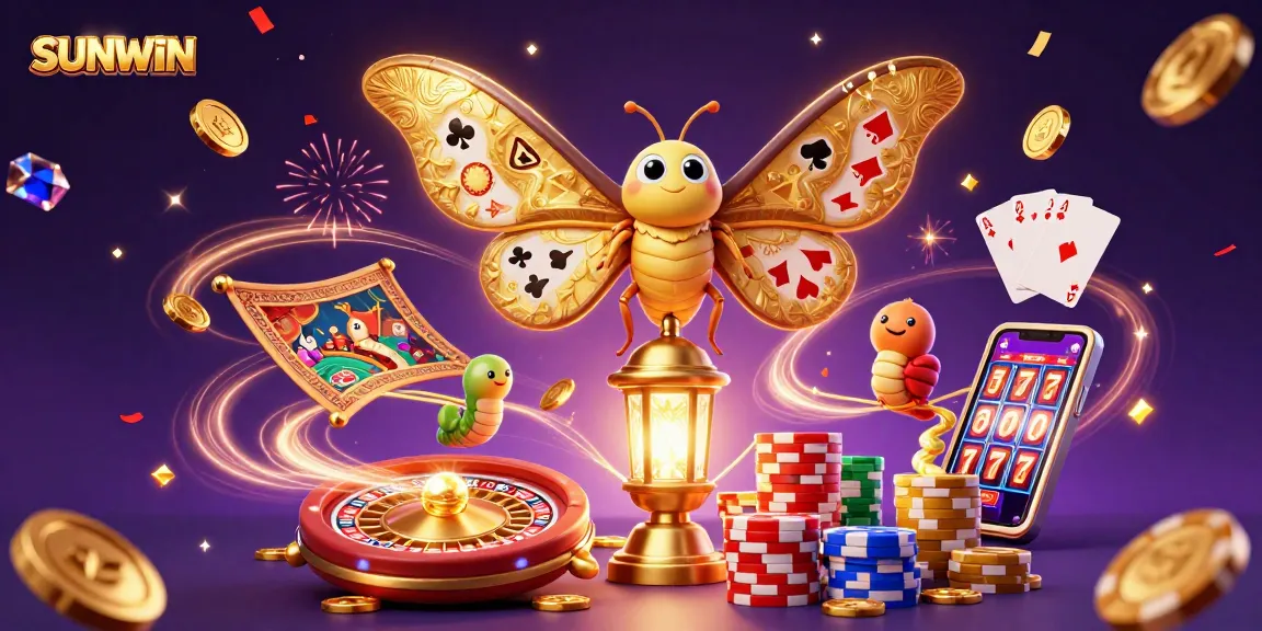 SUNWIN captivates players with a lively 3D illustration featuring lively characters and dynamic casino elements.