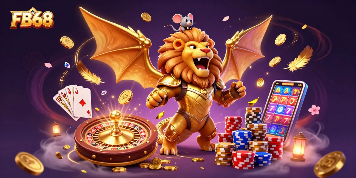 Win big with FB68's vibrant casino gameplay featuring golden jackpots and roulette thrills.