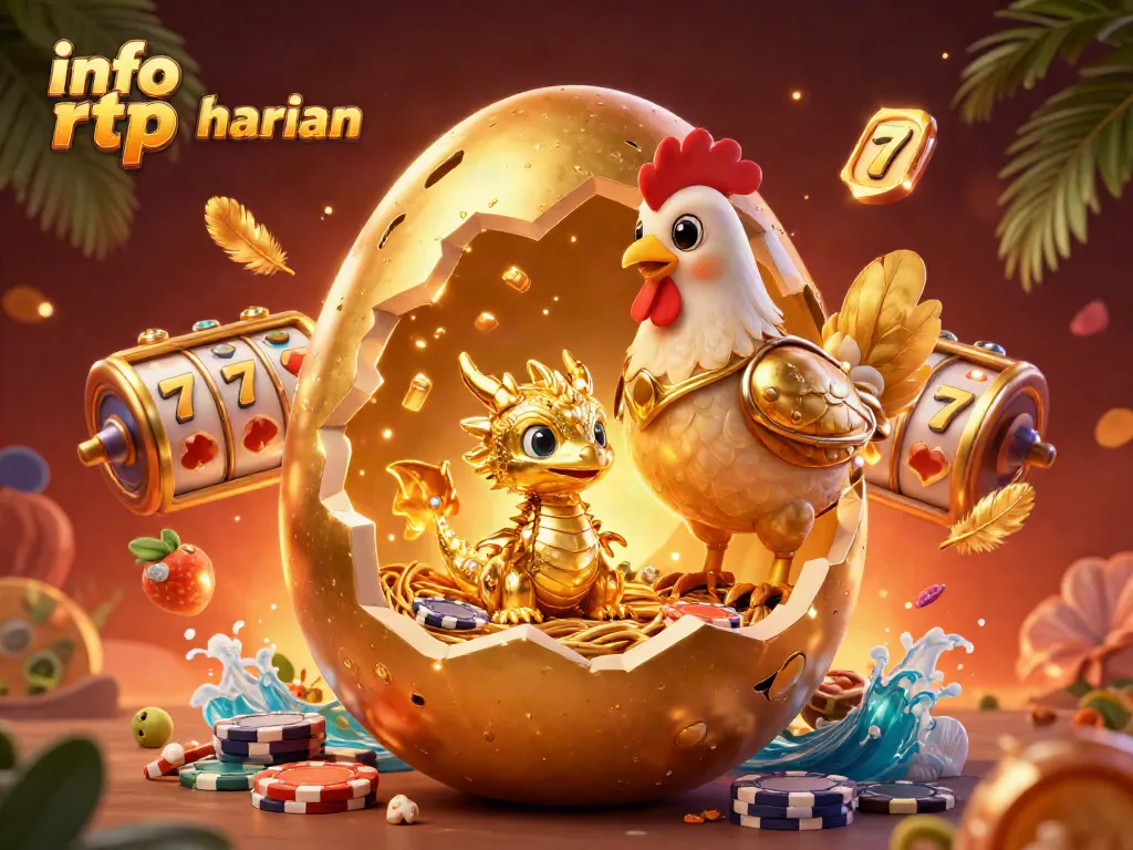 Players uncovering info rtp harian in a vibrant casino scene packed with golden gaming elements.