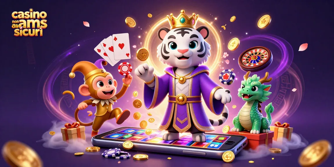 Gioca e vinci nei casino non AAMS sicuri con il tigre elegante e il suo compagno scimmia che gioca a poker.