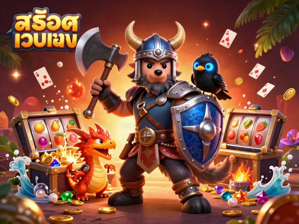 สล็อตเว็บตรง เกมสล็อตที่น่าตื่นเต้นพร้อมกับนักรบหมาป่าและมังกรในฉากที่เต็มไปด้วยสีสัน