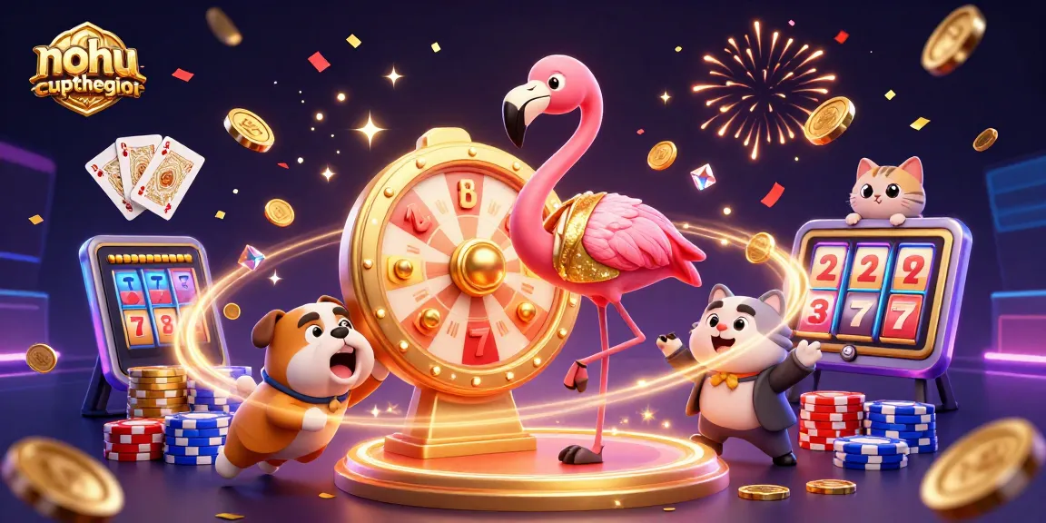 Experience exciting wins with nohu-cupthegioi featuring animated characters, vibrant casino elements, and golden prizes.