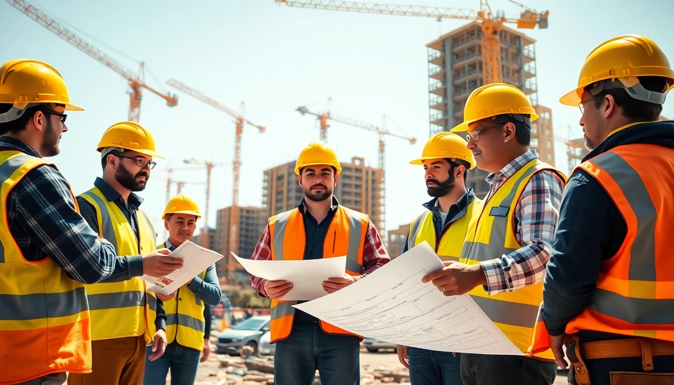 Improving construction site safety Los Angeles with workers using essential safety gear and equipment.