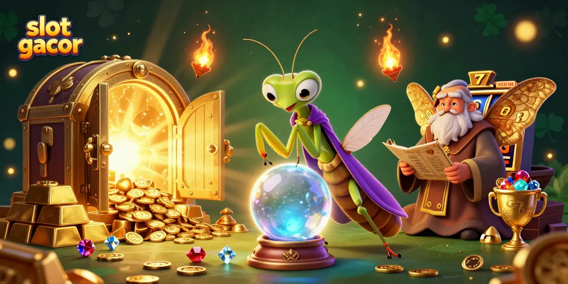 Experience thrilling slots with slot gacor in this mystical fortune teller scene brimming with treasure.