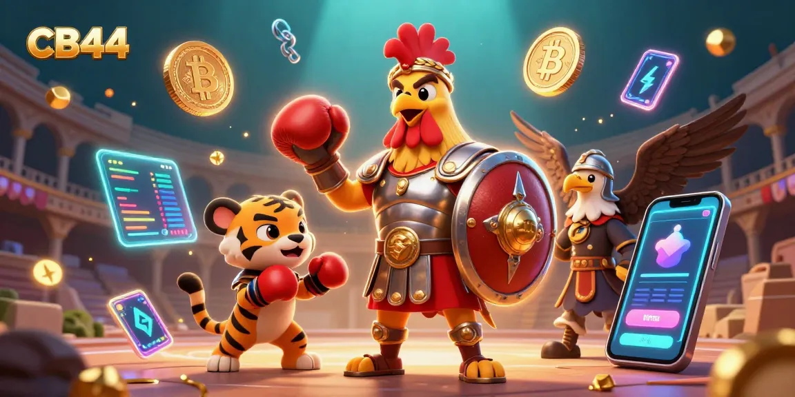 Engage in thrilling gameplay at CB44 with vibrant 3D characters and cryptocurrency elements.