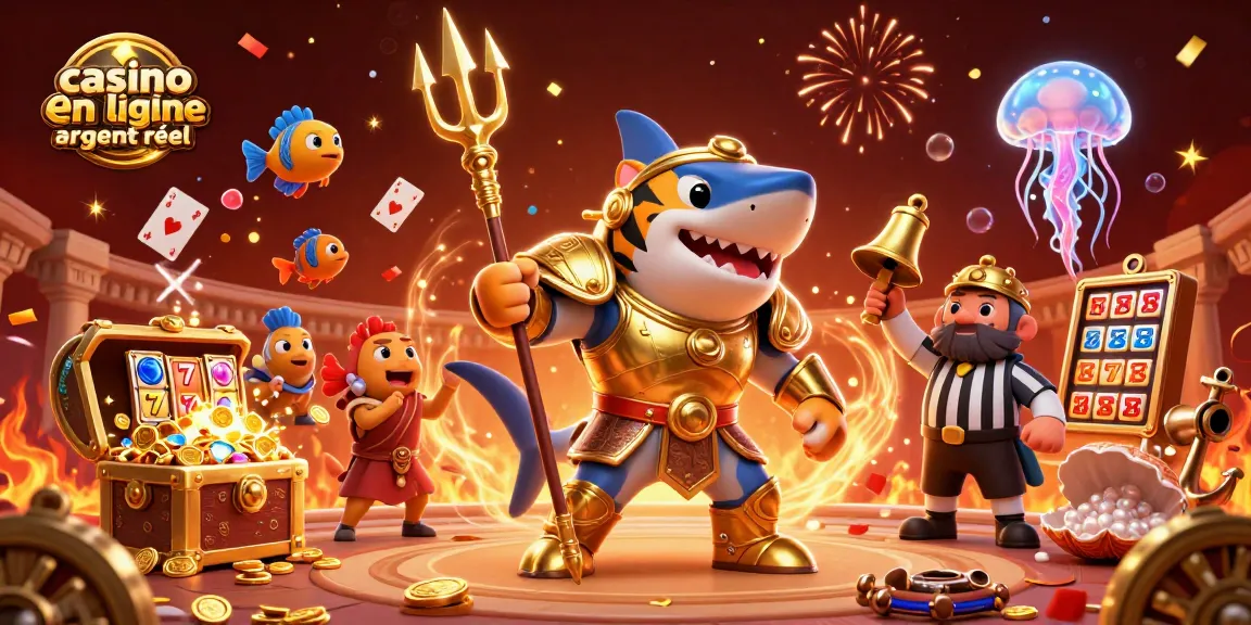 Jouez dans un casino en ligne argent réel avec des machines à sous animées par un requin tigre 3D!