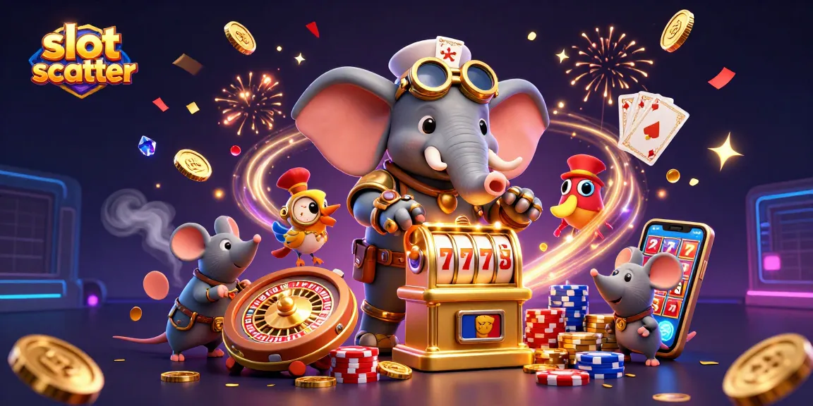 Experience slot scatter excitement with vibrant animated scenes of 3D characters amidst cascading coins.