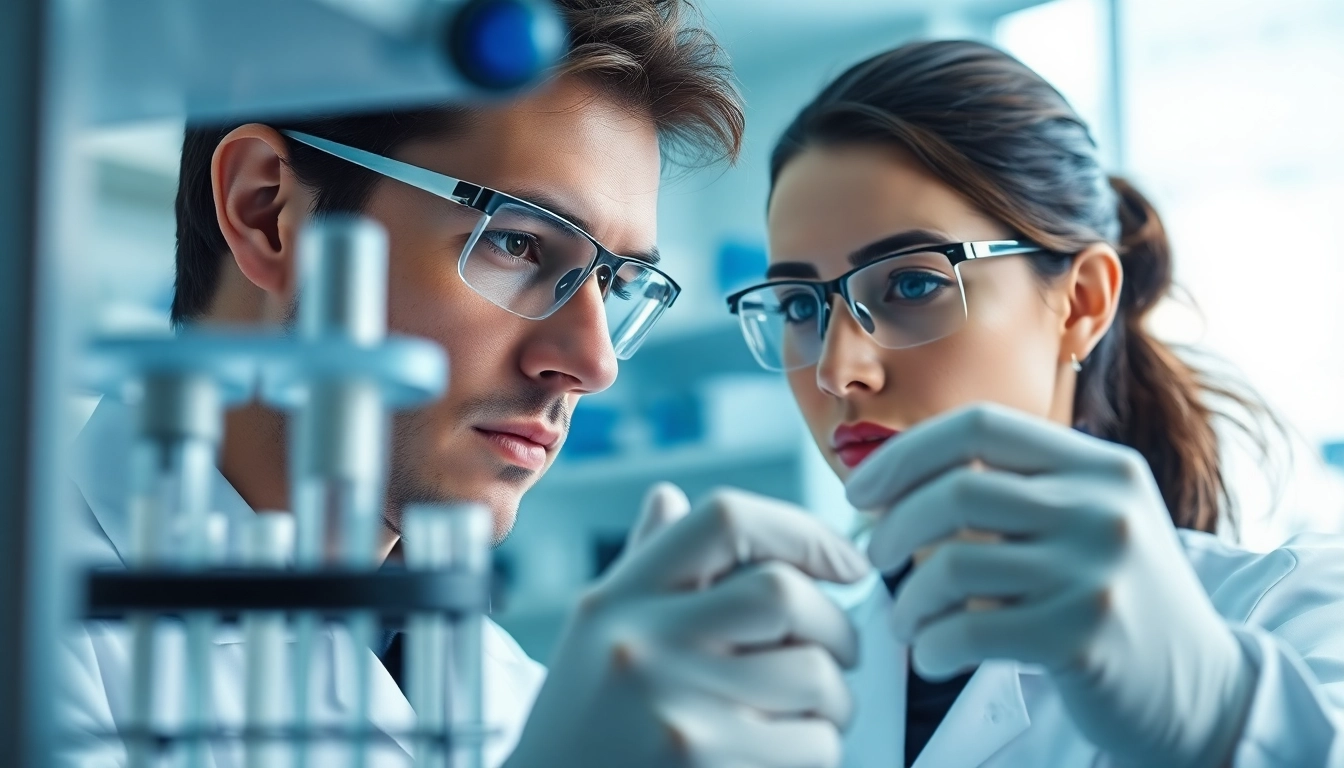 Explore the details of peptidology in a professional lab setting with a researcher at work.