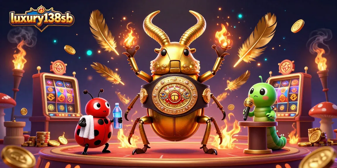 Experience thrilling gameplay at luxury138sb with a colorful casino showdown illustration.