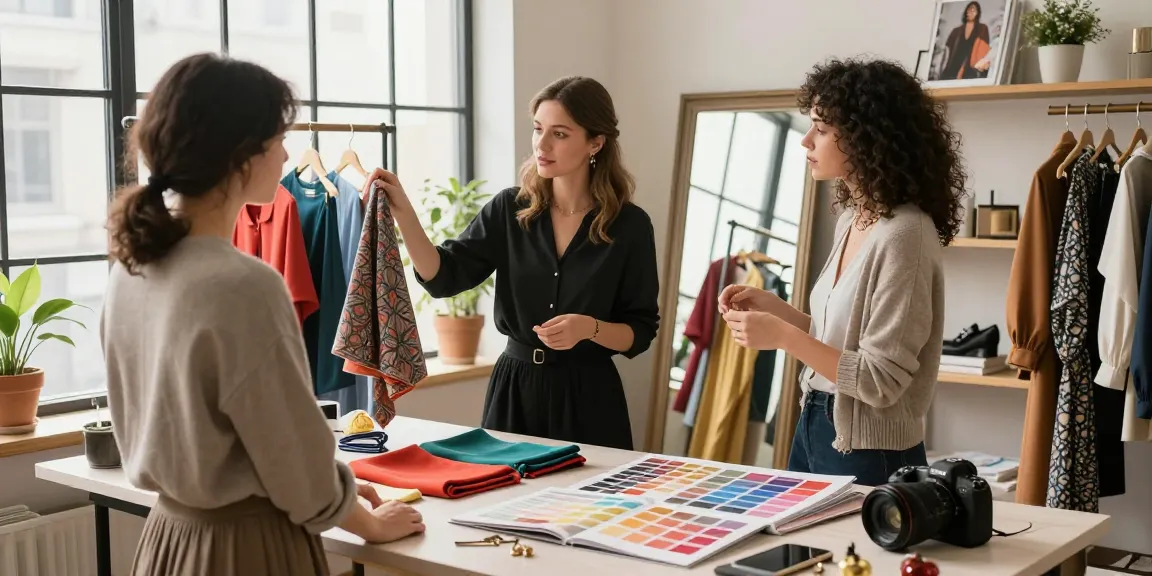 Consulenza d'immagine Milano con stilista e cliente in studio elegante.