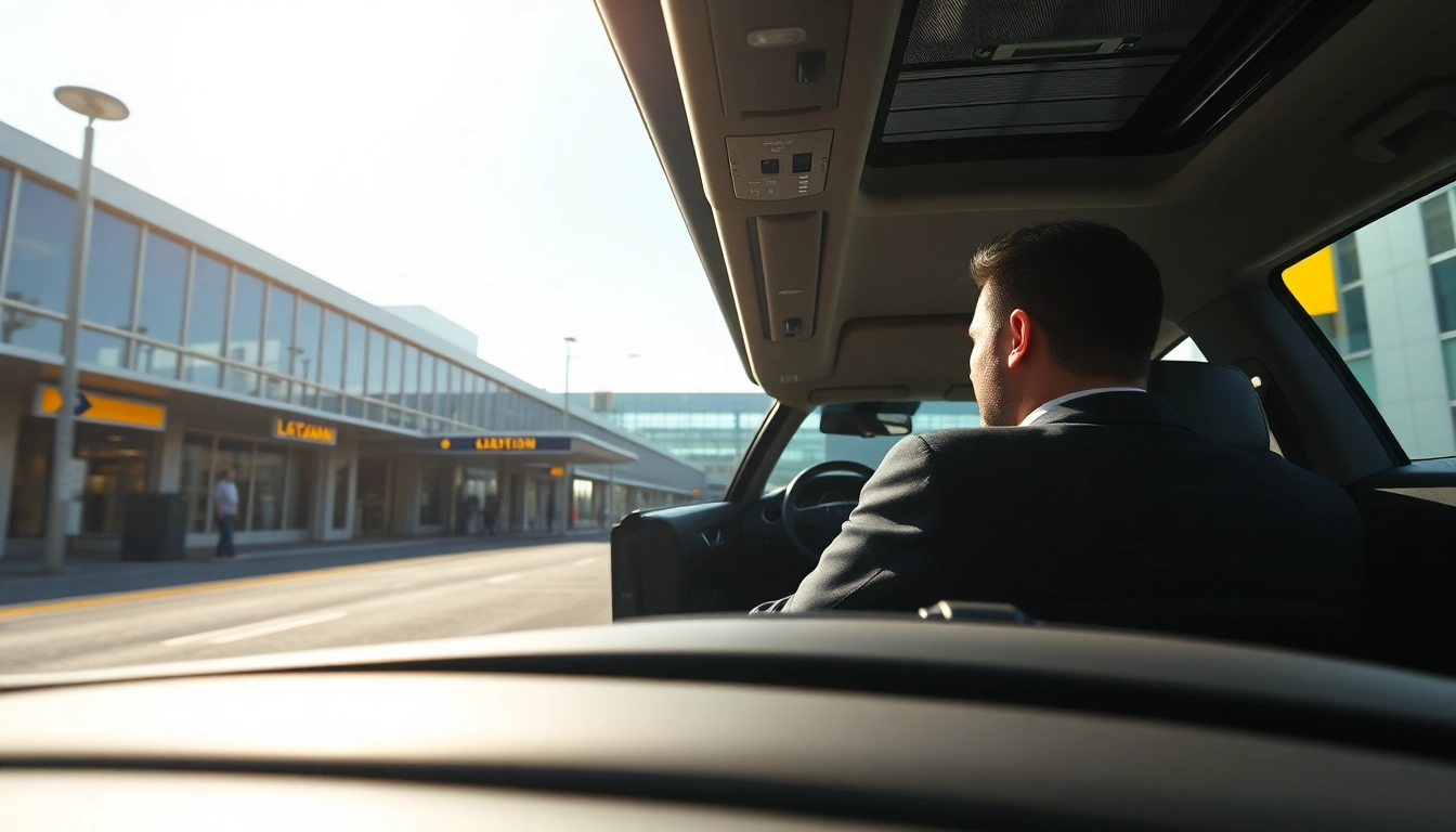 Experience seamless Boston Logan airport car service with a luxury vehicle and professional chauffeur waiting at the airport.