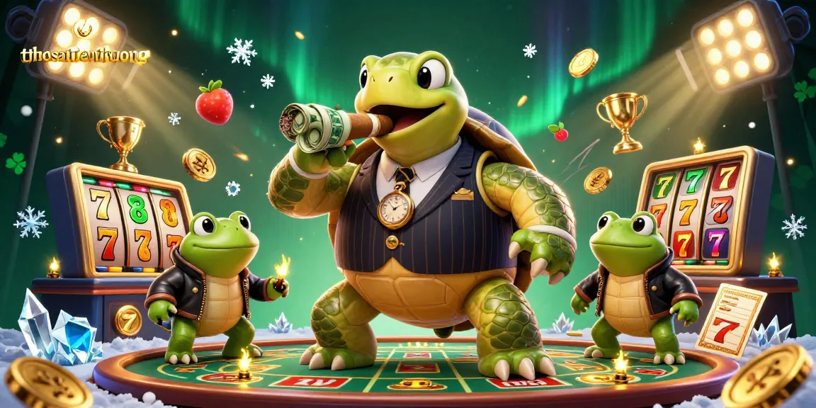 Experience the thrill of thosantienthuong with a vibrant 3D illustration of a casino scene.