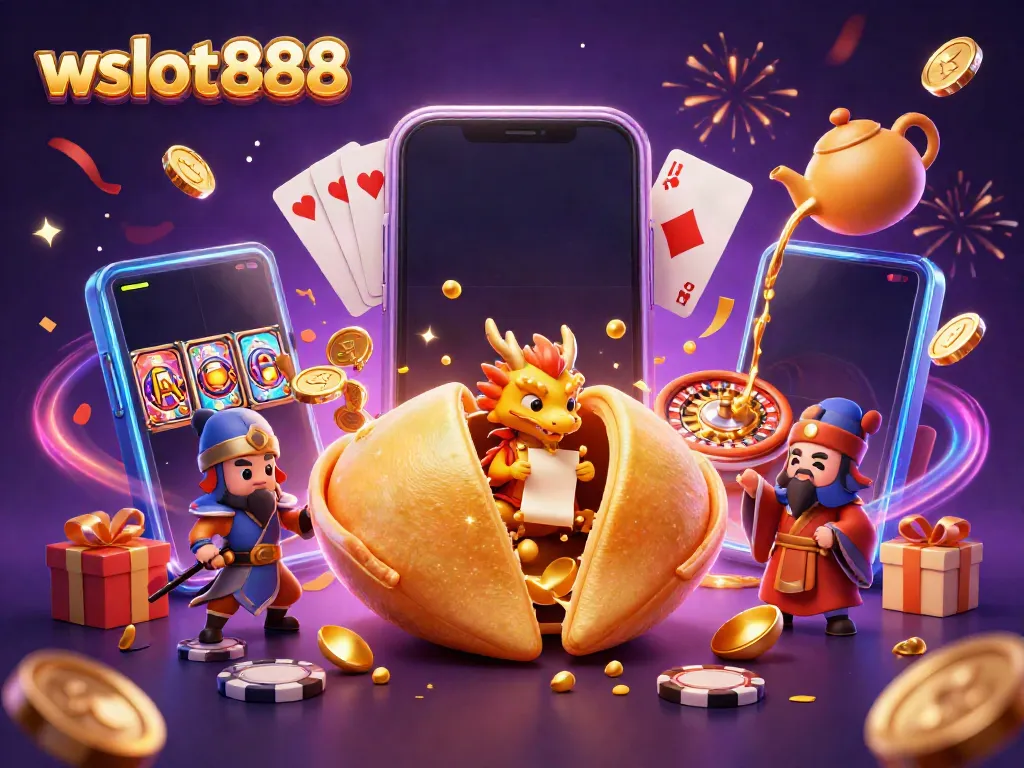 Slot permainan menarik wslot888 dengan keberuntungan kue keberuntungan dan naga bijak.