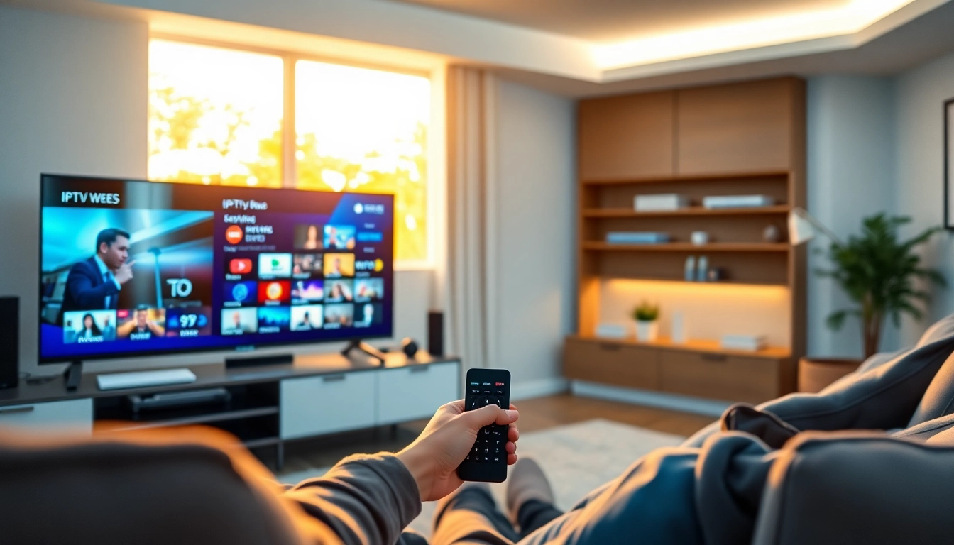 Experience the excitement of an iptv free trial on a modern TV setup.