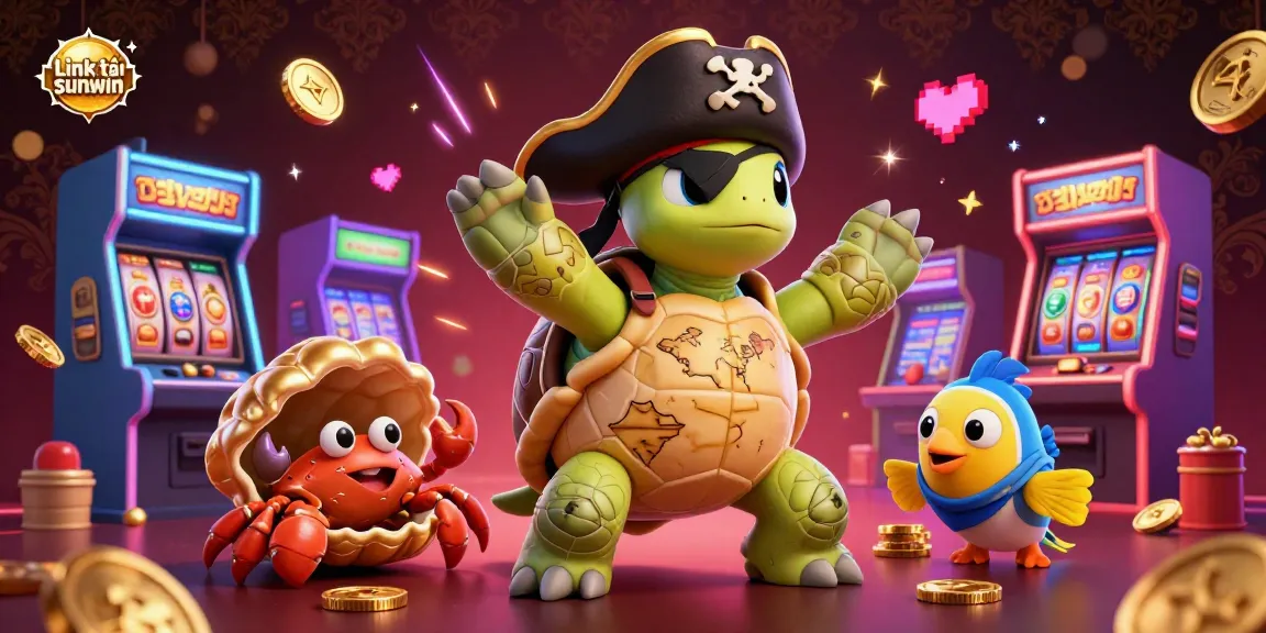 Experience the excitement with Link tải sunwin featuring vibrant casino characters and game elements.