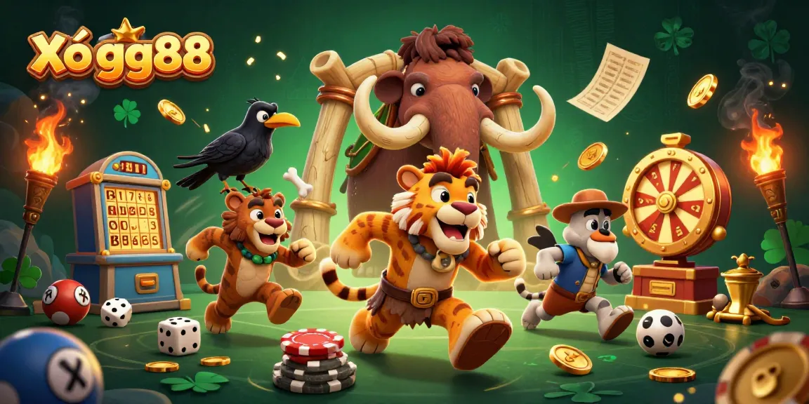 Engage in thrilling lottery action with Xổ Số gg88 featuring vibrant 3D characters in a dynamic casino setting.