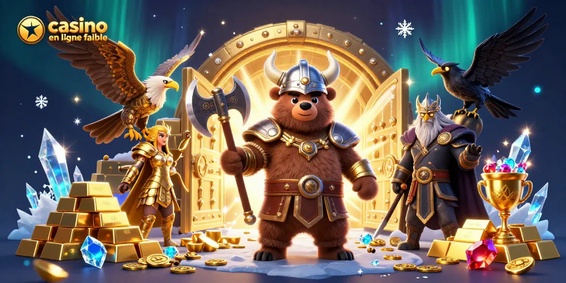 Profitez du casino en ligne fiable avec une illustration de jeux captivants et personnages mythiques.