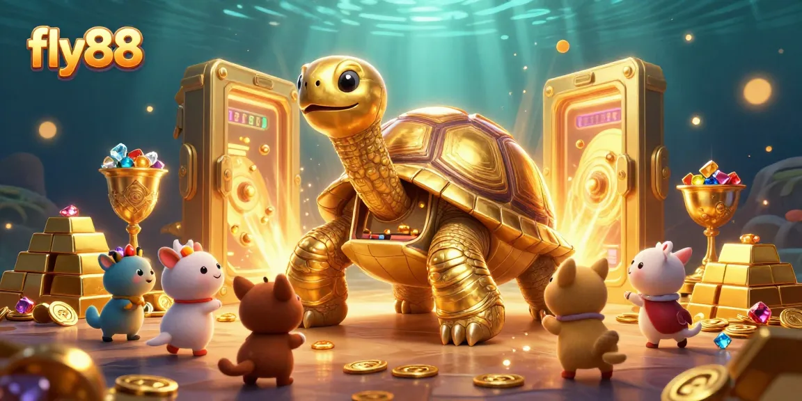 Experience the excitement of fly88 with a vibrant scene of golden treasures and thrilling game elements.