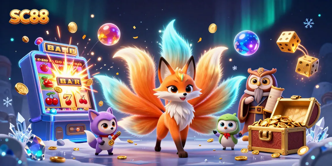 Win big at SC88 with vibrant slots and enchanting characters in a dynamic casino scene.