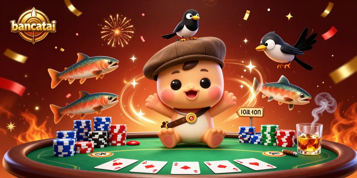 Experience the thrill of bancatai with baby Nessie and friends at a vibrant poker table!