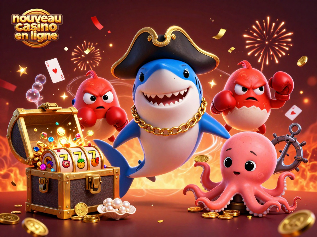 Découvrez le nouveau casino en ligne avec des jeux palpitants d'un requin pirate et ses amis.