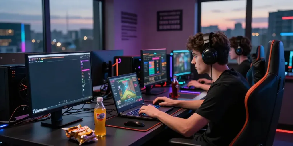 Dynamic online betting scene with a player engaged in plustoto4d gaming.