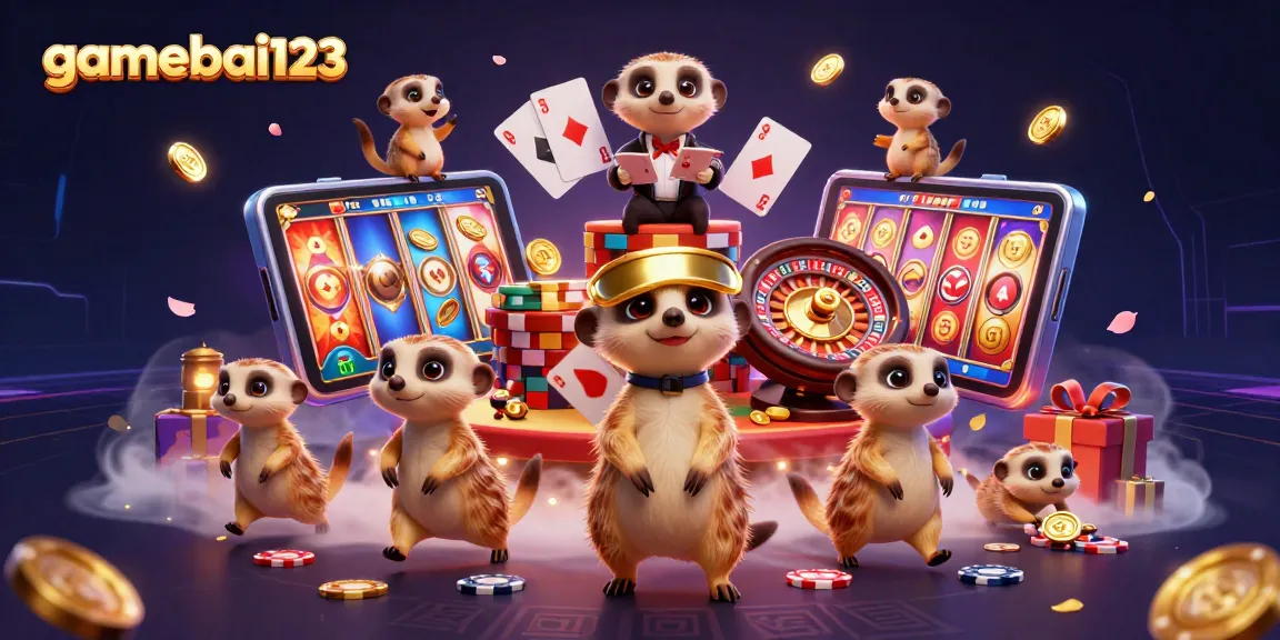 Engage with gamebai123 as meerkats orchestrate a fun online casino experience.