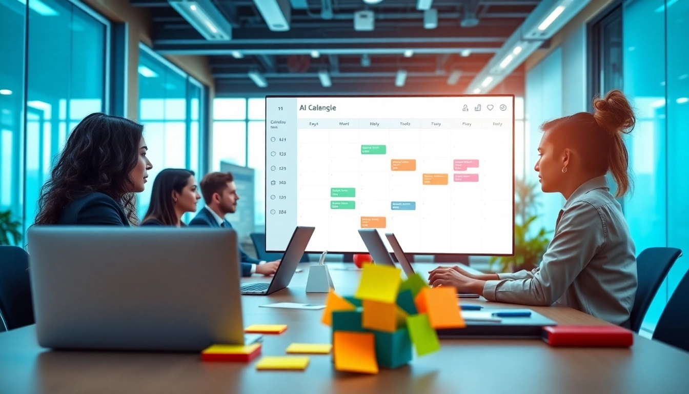 Showcasing Clockwise alternative AI in a professional workspace with team collaboration.