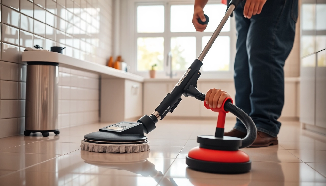 Tile and grout cleaning lincoln ca with a technician using professional tools for sparkling results.