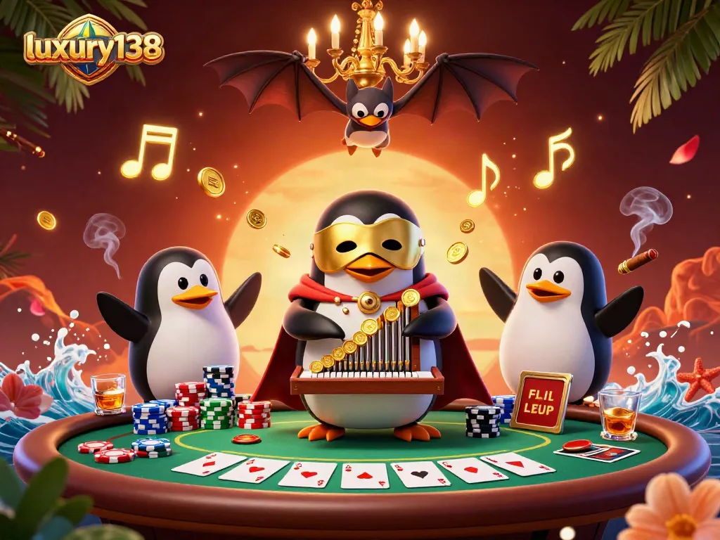 Luxury138 memikat pemain dengan penguin operasinya dan koin keemasan berkilau.