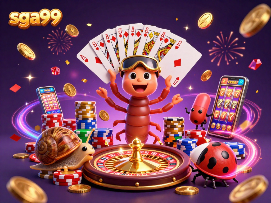Experience winning excitement with sga99 casino’s vibrant 3D illustration of dynamic gaming action.