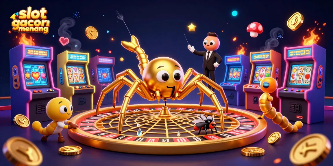 Engage with thrilling slots at slot gacor gampang menang, featuring vibrant characters in a dynamic casino setting.