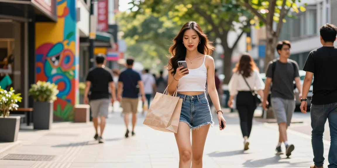 Gái gọi trong trang phục thời trang, đi dạo phố hiện đại
