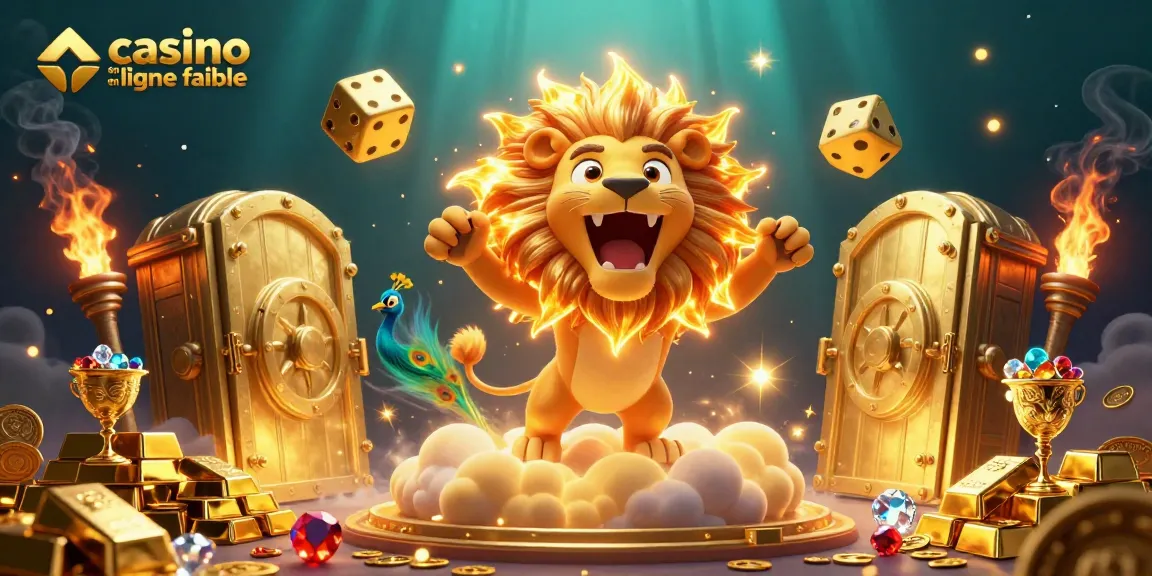 Gagnez aux jeux avec le casino en ligne fiable, illustré par des trésors et des dés gigantesques.