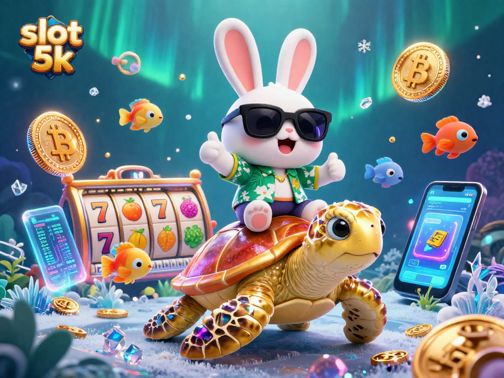 Spin to win with slot 5k featuring a lucky rabbit and vibrant casino elements.