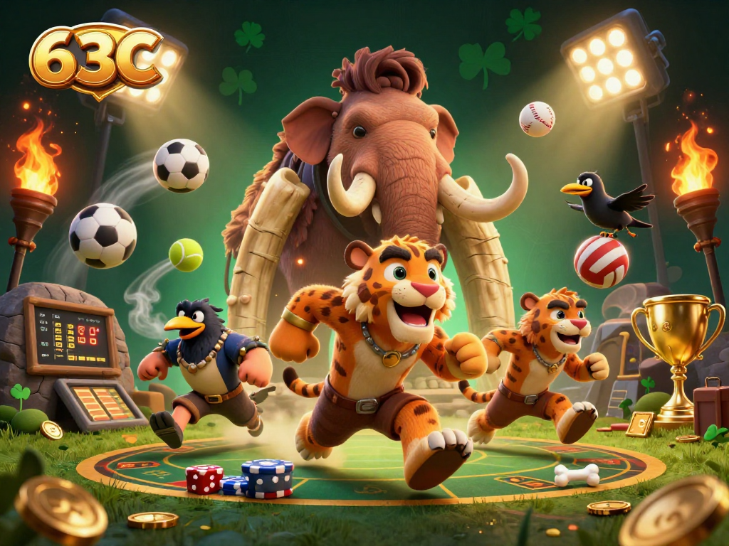 Aposte no cassino pré-histórico 63C com tigres e bolas esportivas emocionantes!